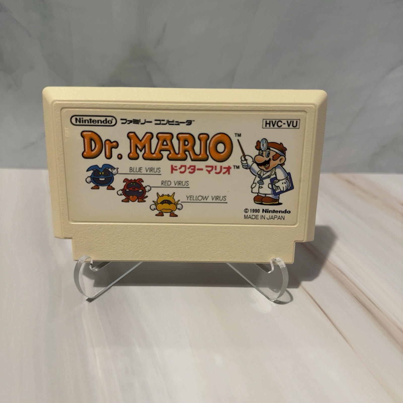 Dr. Mario Nintendo Famicom 1990 Japan FC HVC-VU CIB