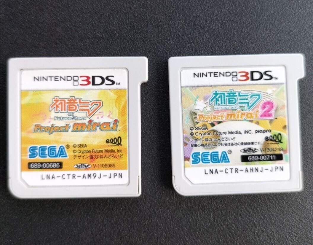 Hatsune Miku Project mirai 1 & 2 set Nintendo 3DS Region Locked Cartridge only