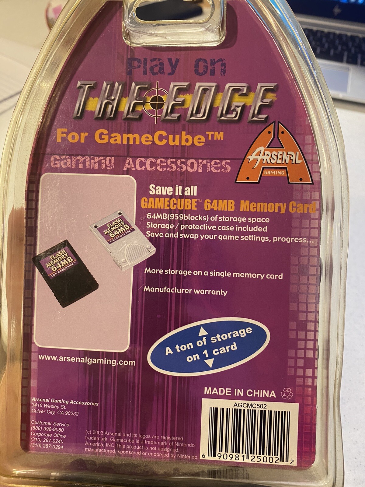Game Cube Memory Card (Arsenal gaming) 64MB Brand New Mario, Zelda Nintendo