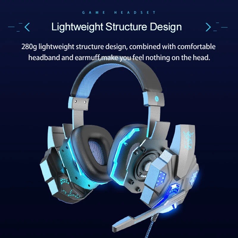3.5mm Gaming Headset Mic LED Headphones Stereo Bass Surround For PC PS4 Xbox One