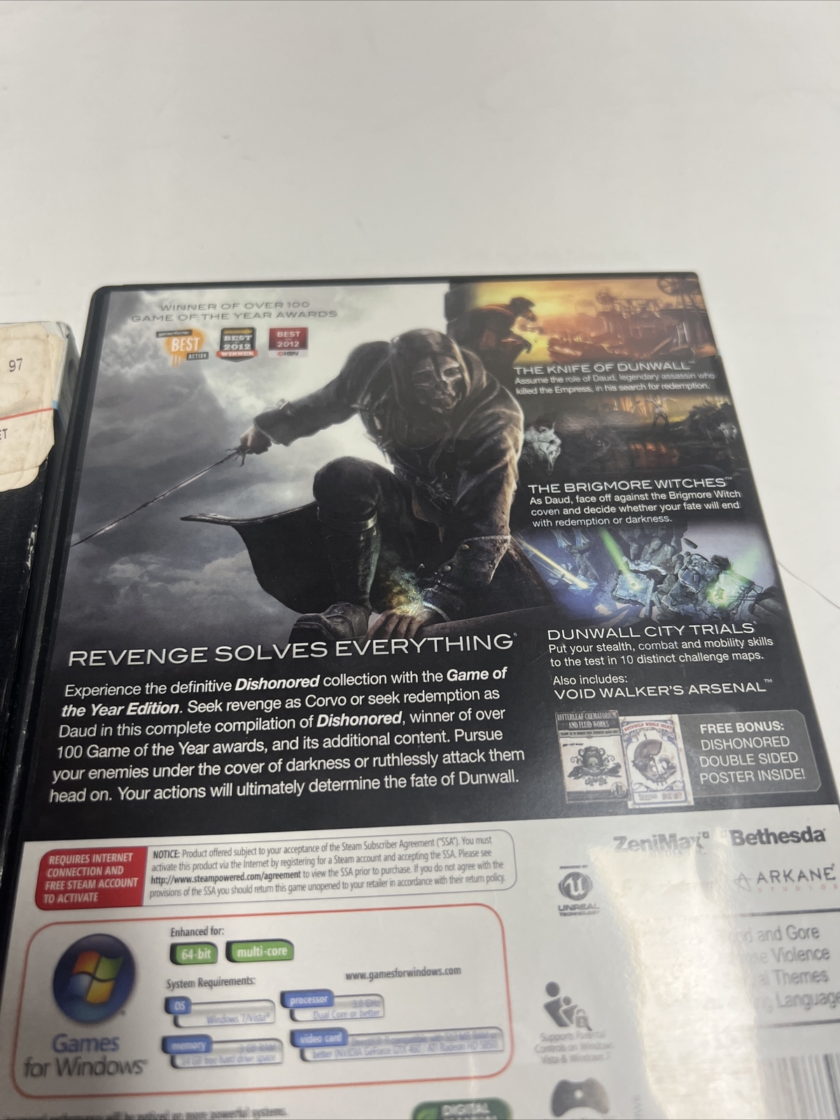 Dishonored Game of the Year Edition PC Windows CIB w/POSTER + Inserts
