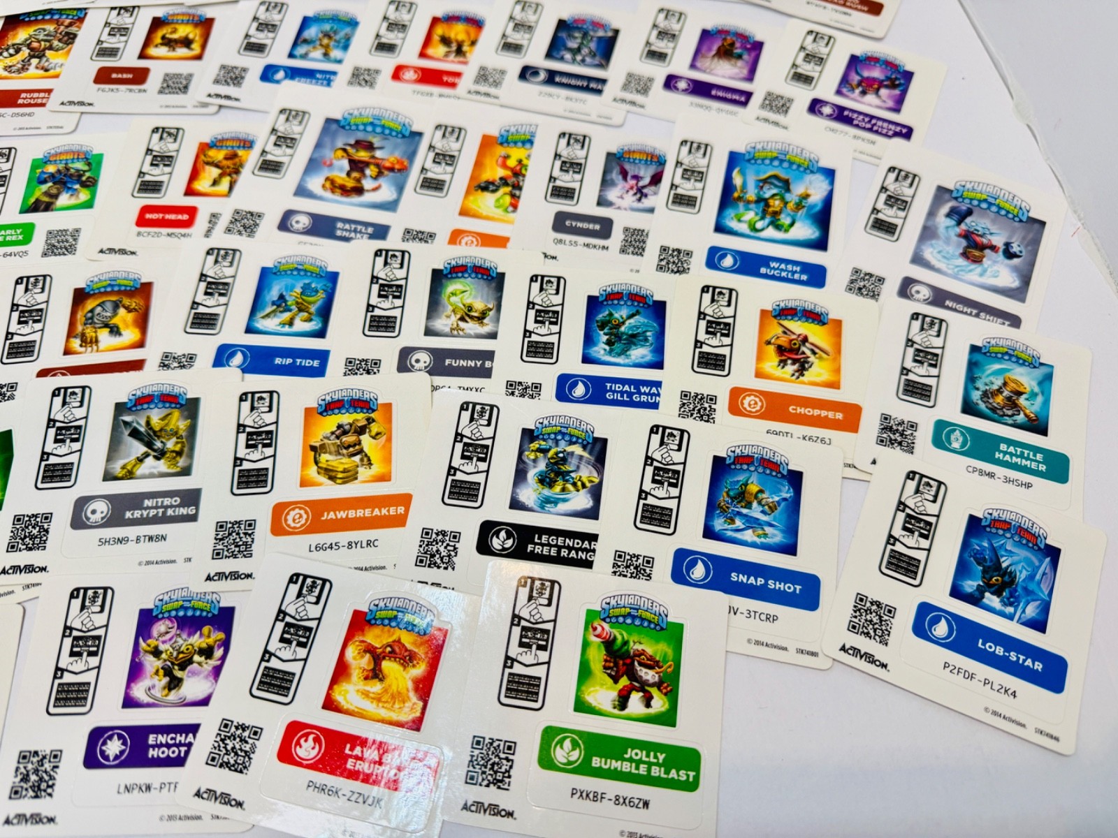 Skylanders Stickers, Bulk Lot of 57 Stickers, New and Excellent Condition, Game