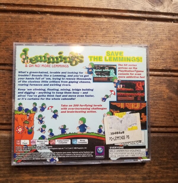 Lemmings & Oh No More Lemmings (Sony PlayStation 1, 1998) Black Label