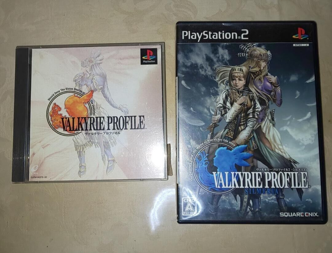 Lot 2 Valkyrie Profile 1 & 2 Silmeria set PS1 PS2 Playstation 2 Japan ver