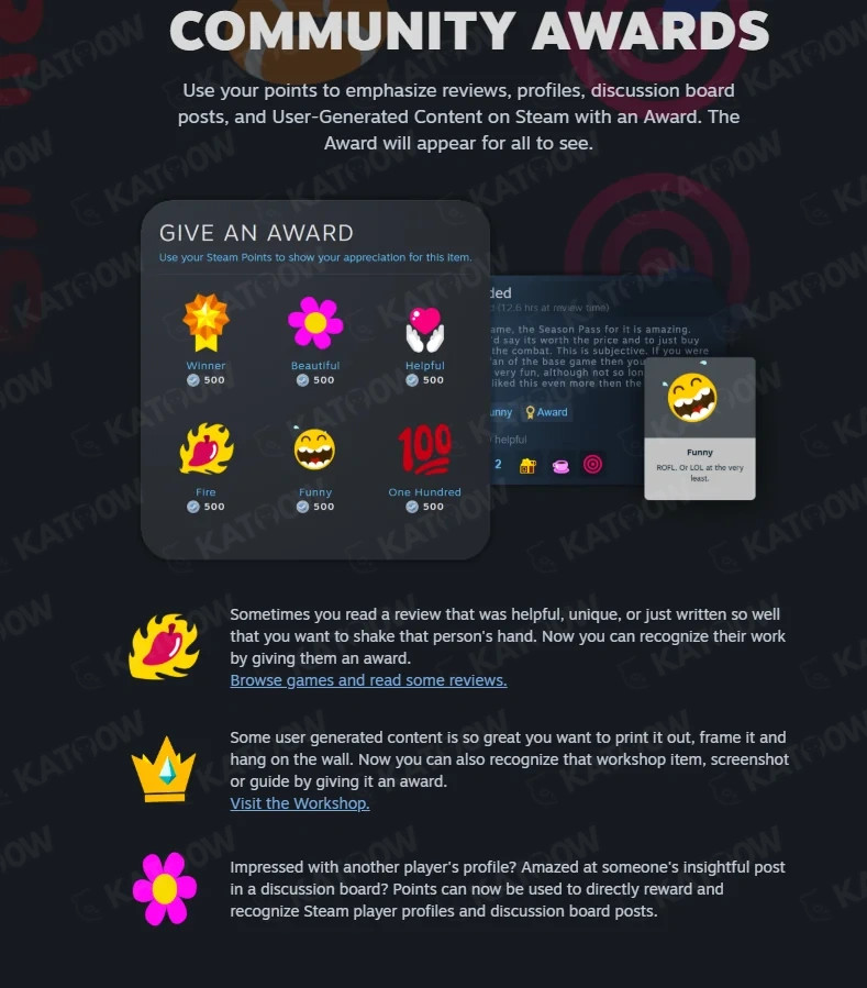 🏅 Steam Community Awards (Quantity 110x) – Profile Award (XP) ⚡Fast Delivery