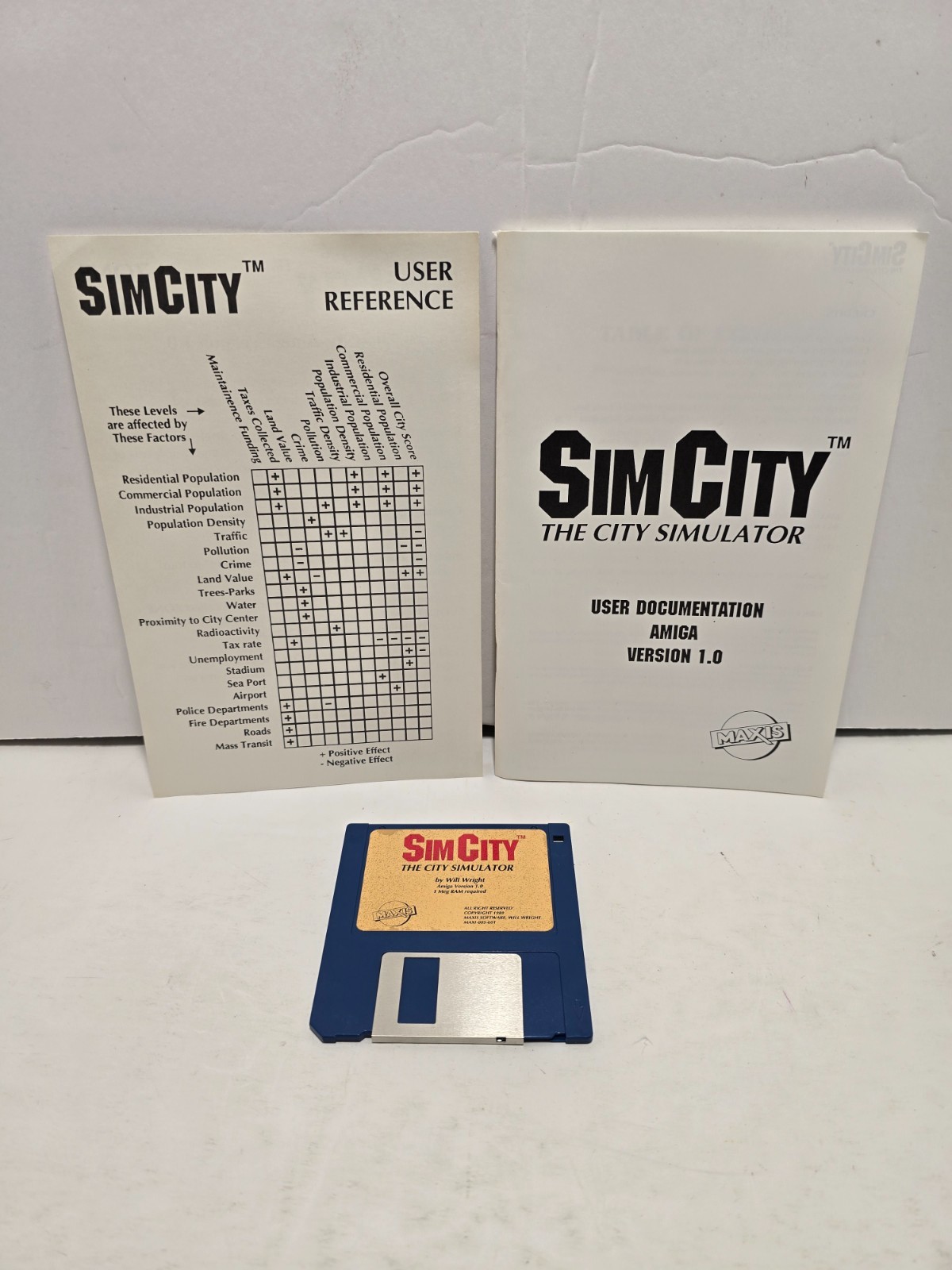 SimCity The City Simulator w/ Manual & Inserts 3.5″ Commodore Amiga