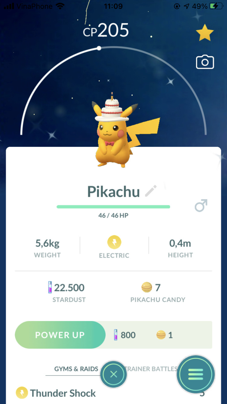 Pokémon G0 — Shiny Pikachu Costume Cake Hat (random gender