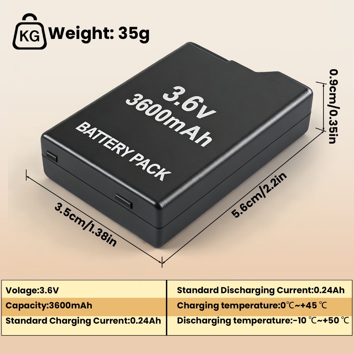Battery 3600mAh for Sony PSP Slim 2001 2000 3000 3001 Rechargeable Replacement