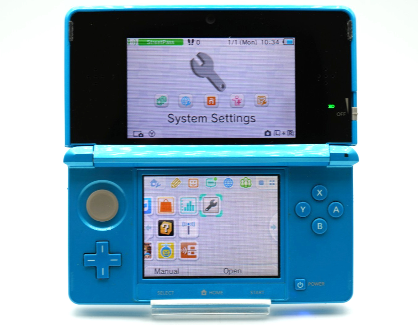 [REGION FREE] Nintendo 3DS Light Blue Console [RANK A] US DUTY PAID #001