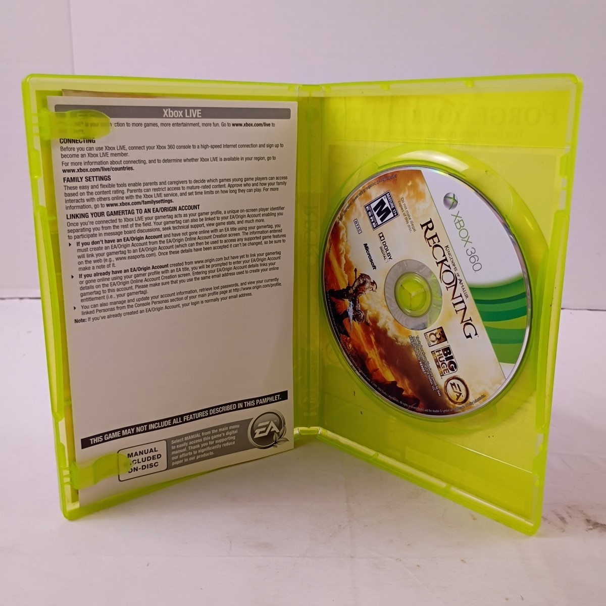 Microsoft Xbox 360 Video Game Bundle Dishonored, Reckoning, Fable, Two Worlds
