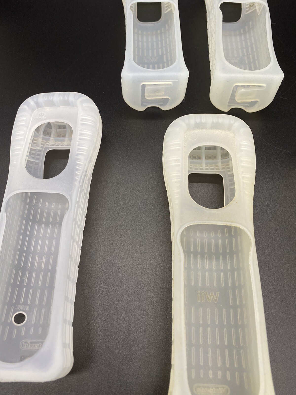 Used Nintendo Wii Remote Rubber Silicone Gel Cover Sleeves Clear Lot Of 5