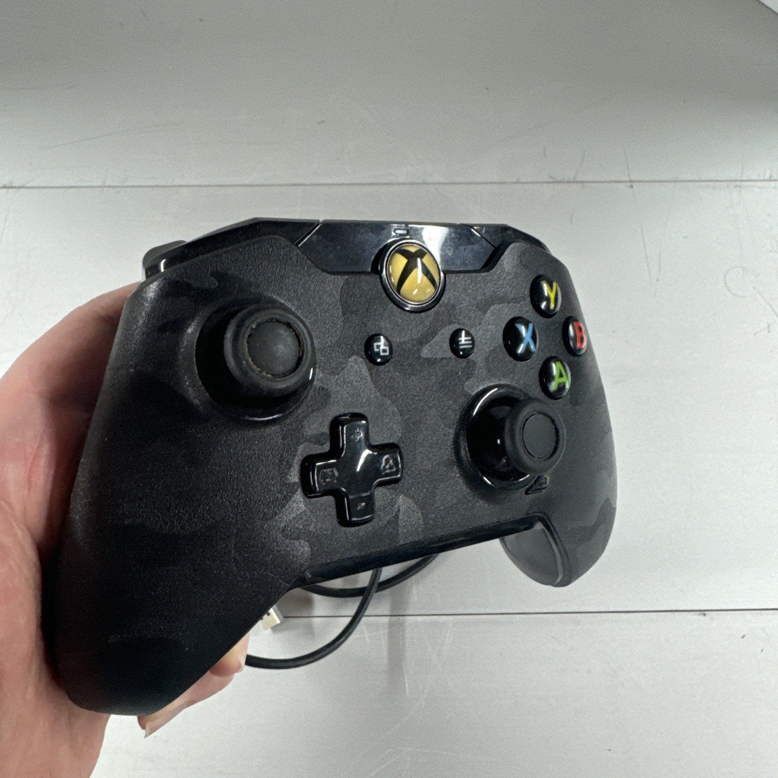 PDP Wired Controller for Xbox One Black Camo 048-065 Used