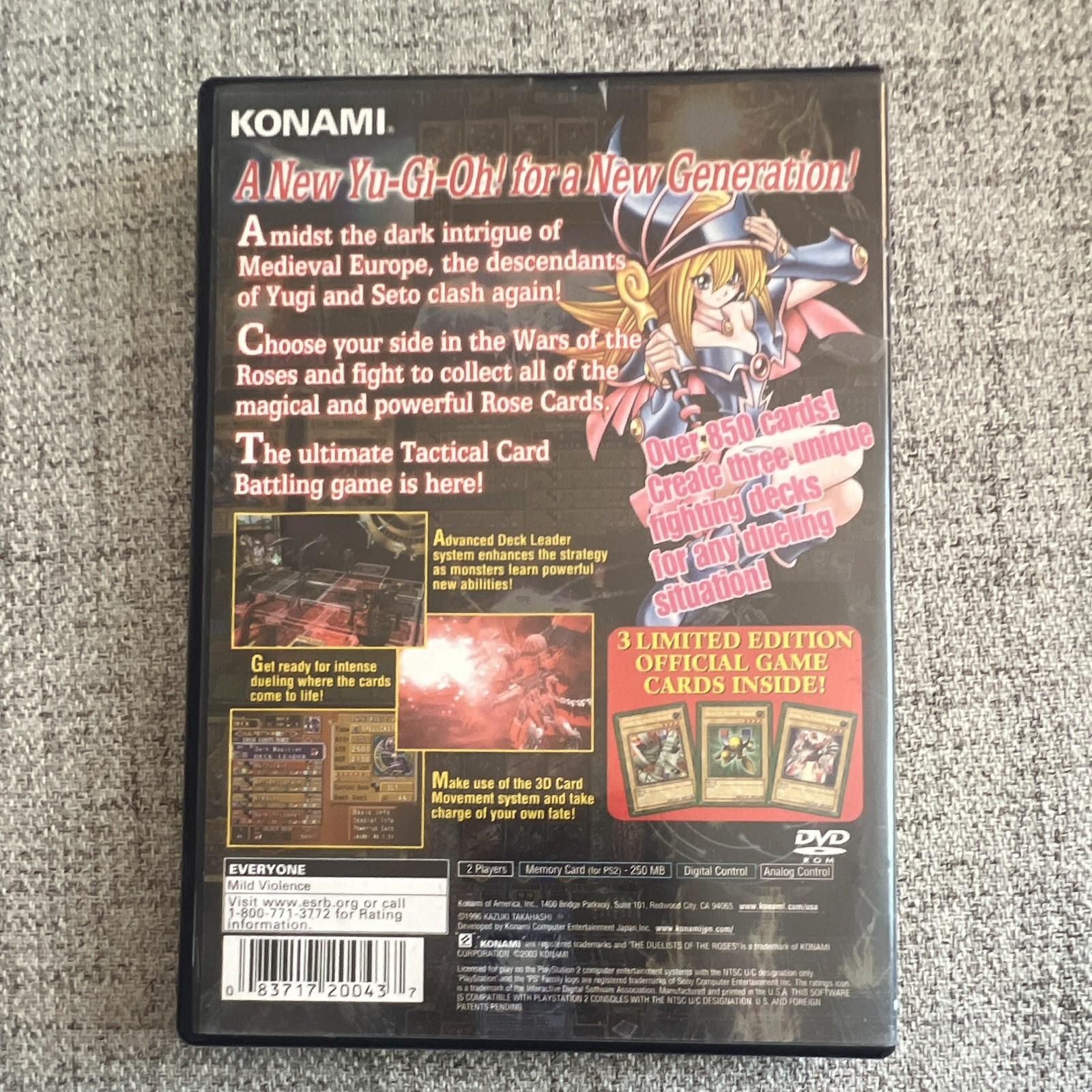Konami Yu-Gi-Oh! The Duelists of the Roses PS2 Manual Included NTSC-U/C