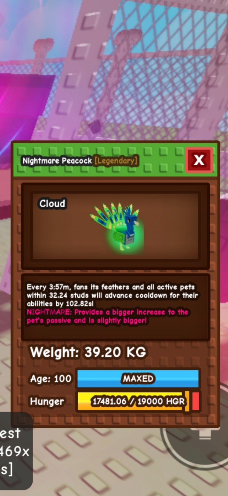 ✅(CHEAPEST)🔥39kg SEMI HUGE NIGHTMARE PEACOCK 39+KG AGE 100🌈 GROW A GARDEN🪴 🚀