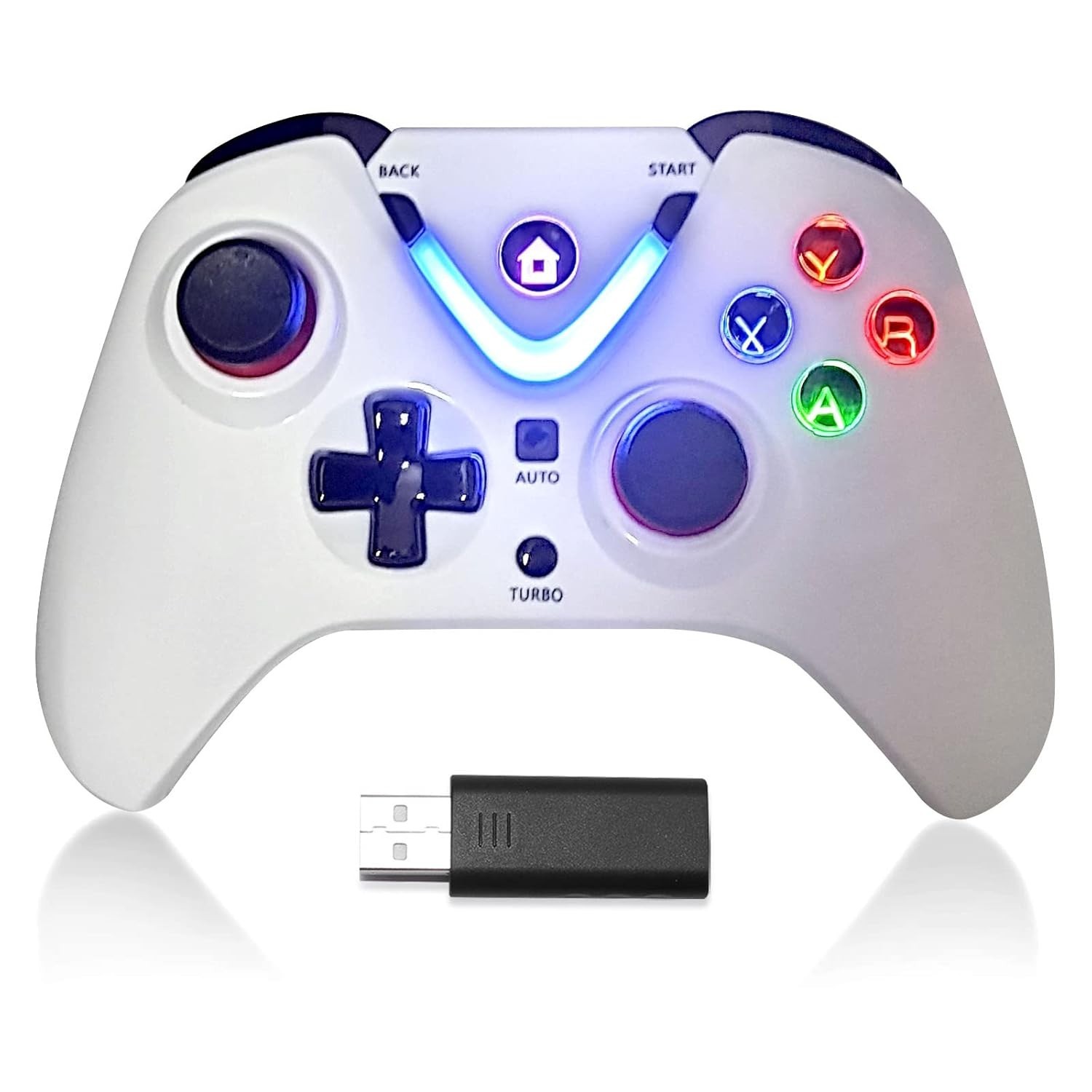 White Wireless Joystick with Multi-Color LED Lighting for Ultimate Xbox Gaming