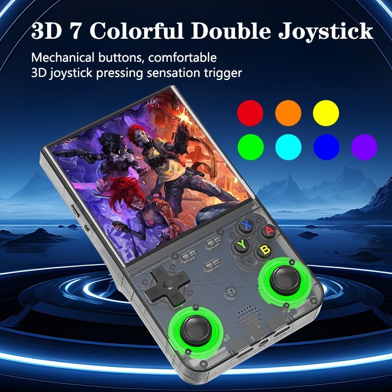 Black R36 Retro Handheld Game Console 4 Inch IPS Screen 20000+ Video Games 128GB