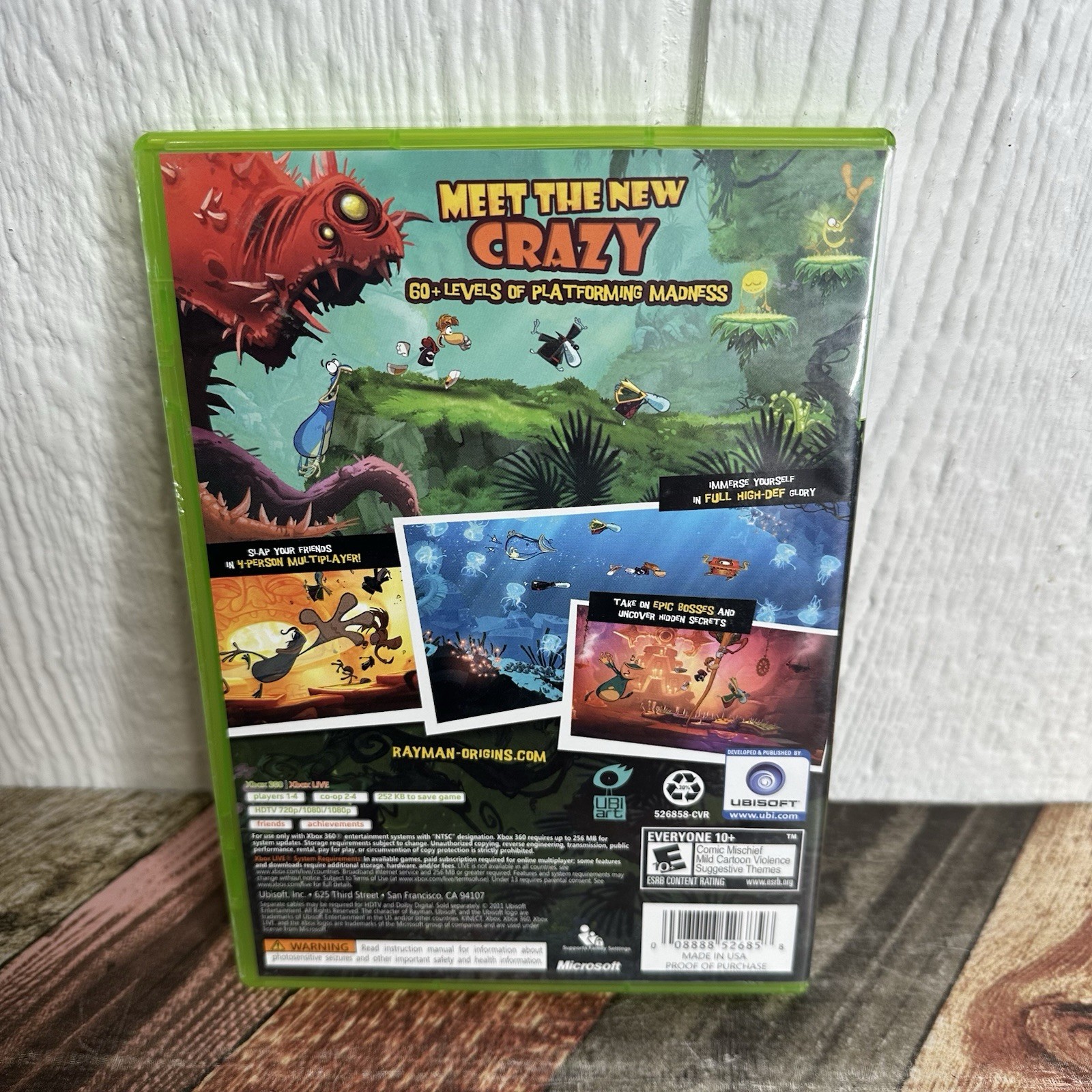 Rayman Origins (Microsoft Xbox 360, 2011) Tested Works Great! CIB