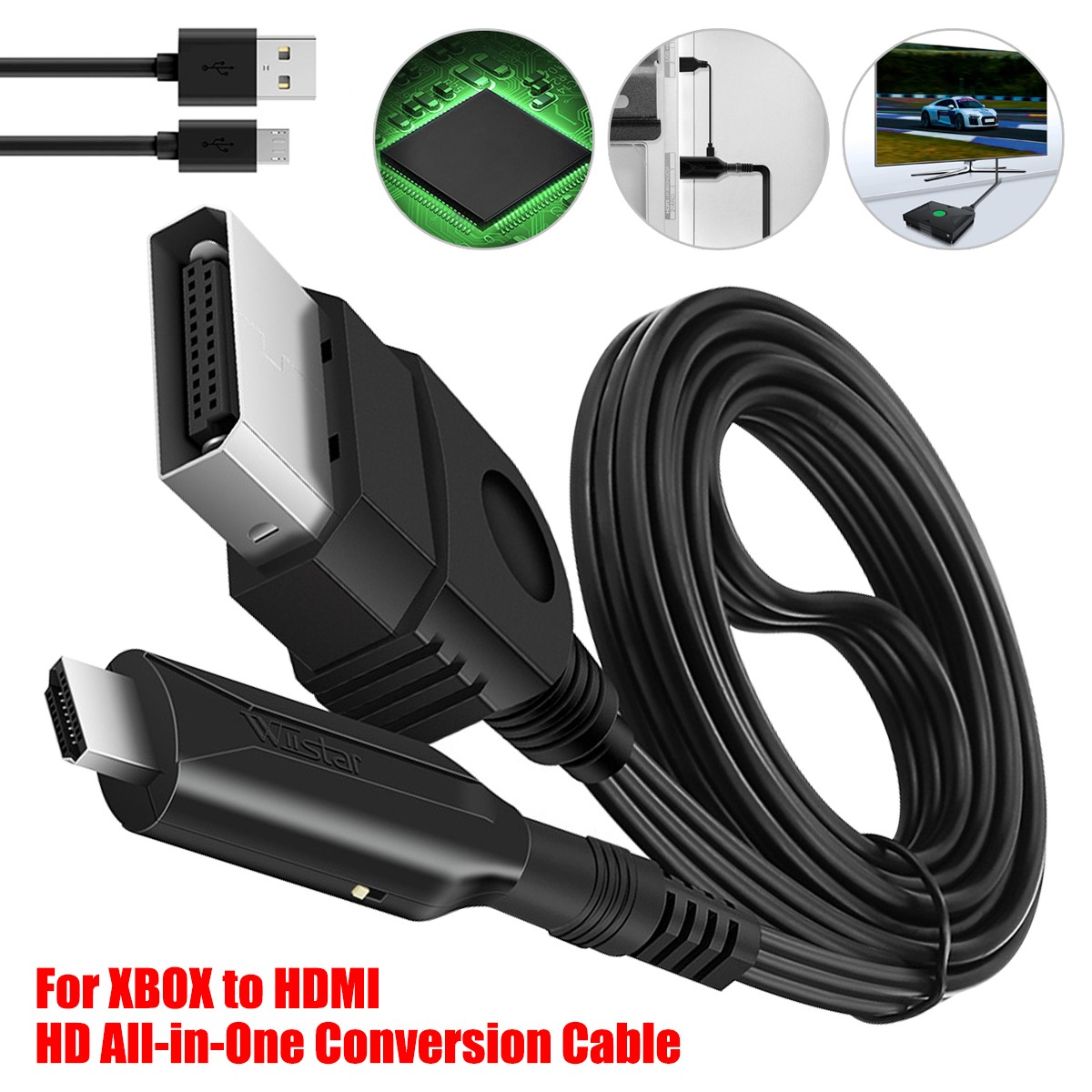 For Original Xbox to HDMI Cable 1M Xbox Classic to HDMI Adapter 1080i 720p HD
