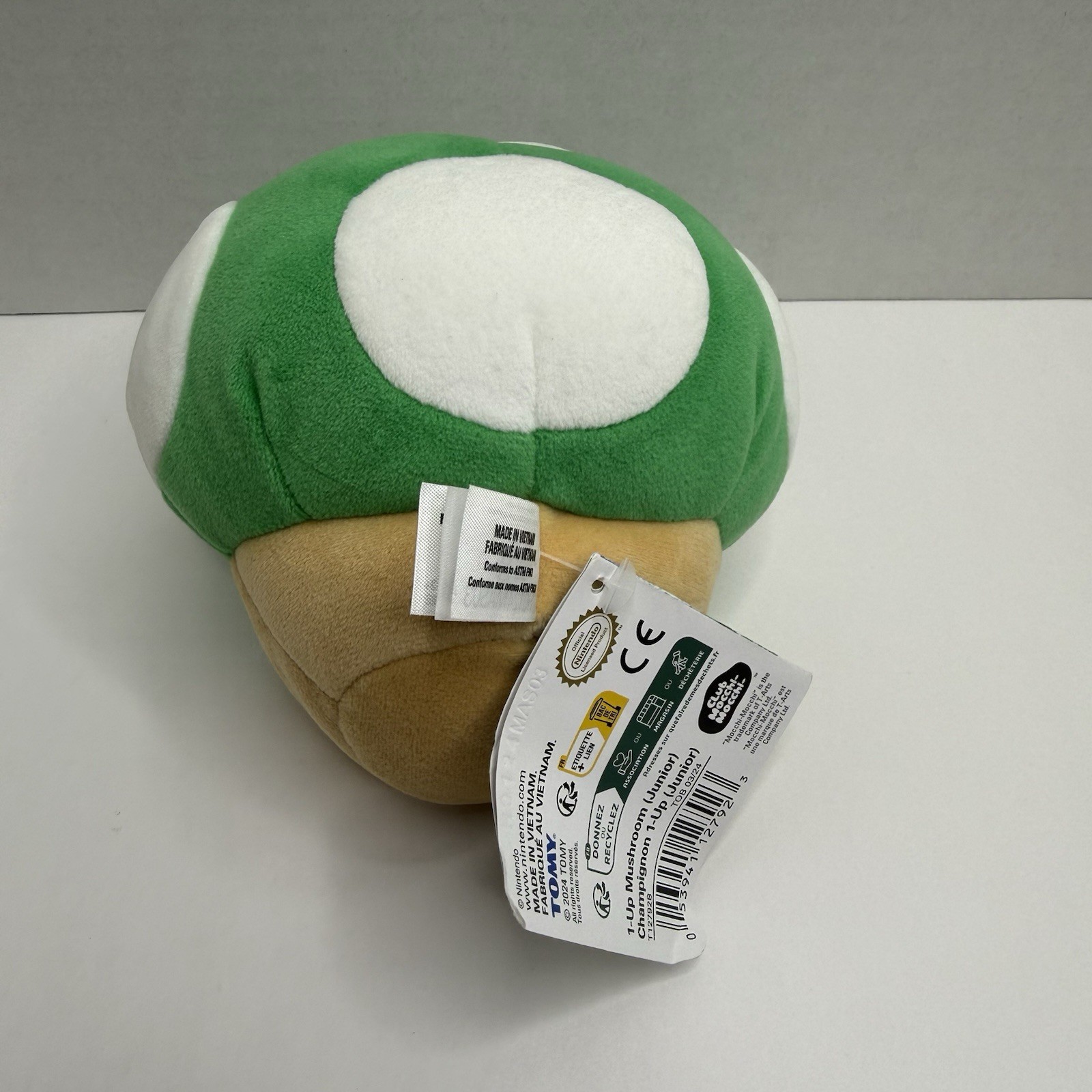 Super Mario 1-Up Mushroom Plush 5” Club Mocchi Nintendo New w/ Tags