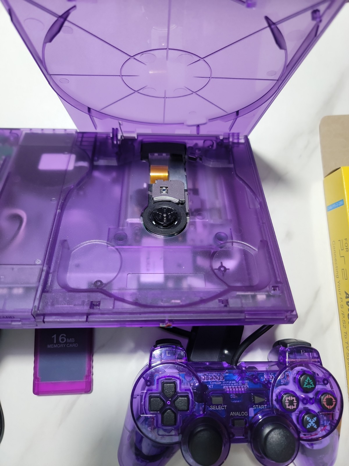 Sony PS2 Slim Clear Purple Bundle – Tested & Working SCPH-9000X
