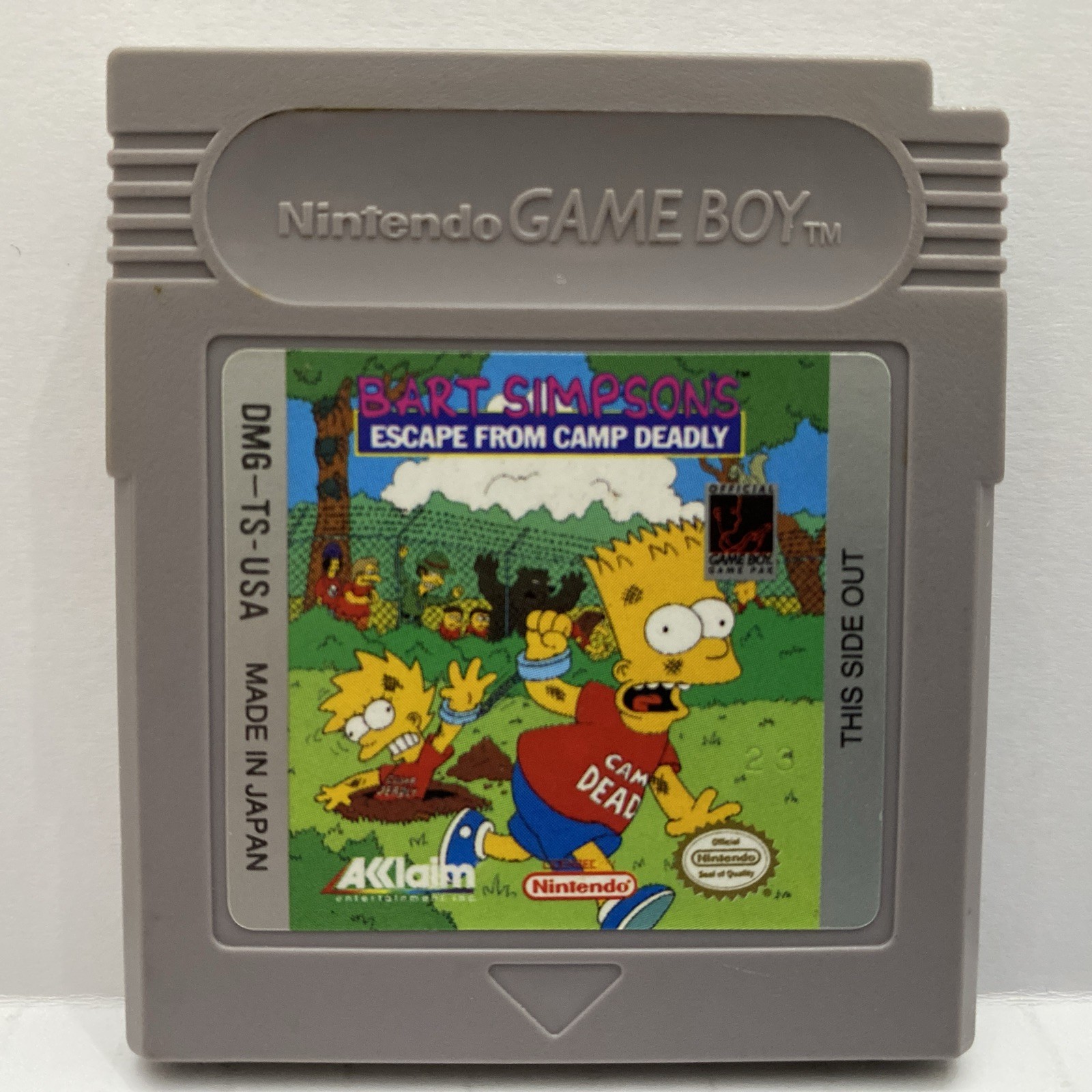 Bart Simpson Escape From Camp Deadly 1991 Game Boy Cart USA Tested VG Condition