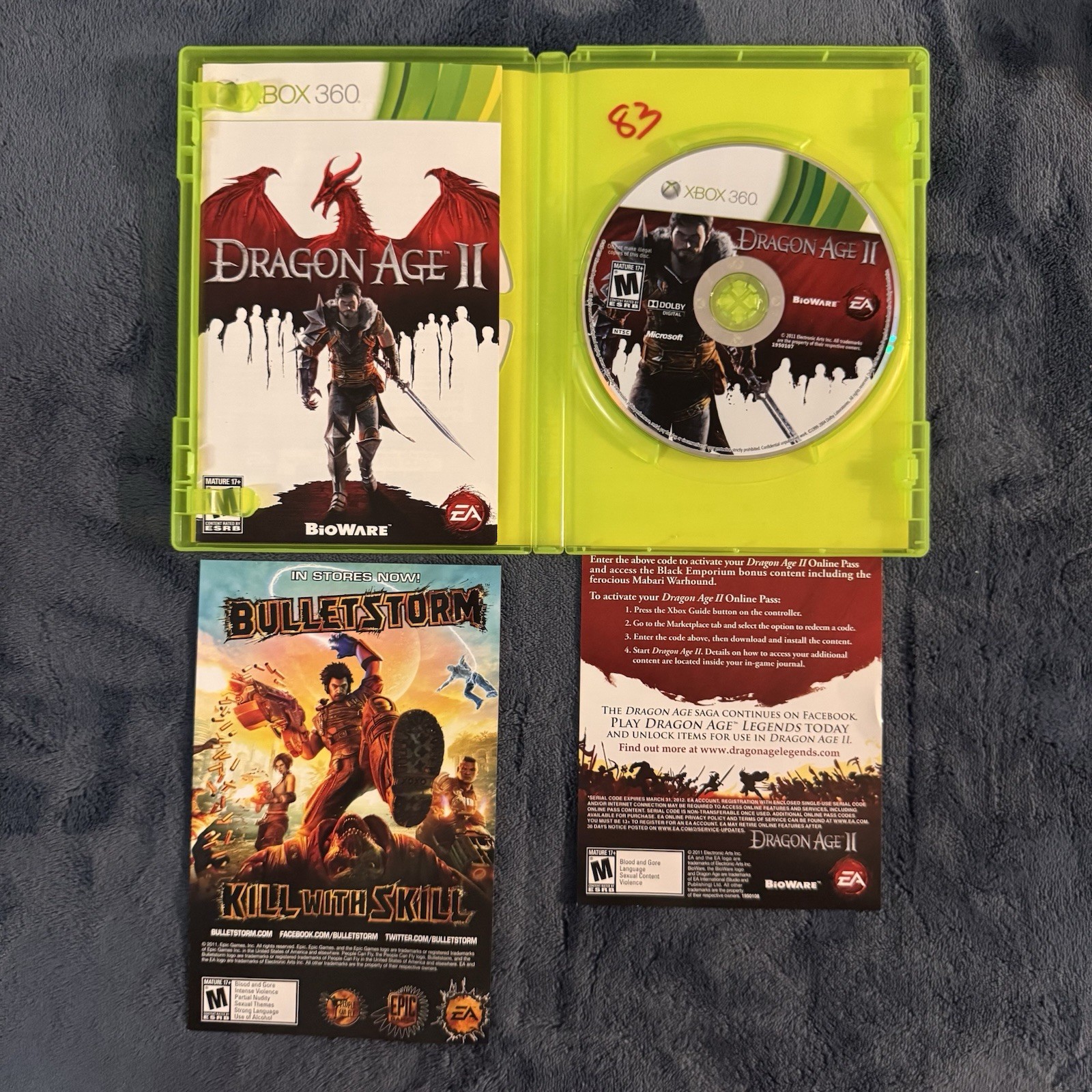 Dragon Age II 2 (Xbox 360 2011) CIB Complete In Box & Tested