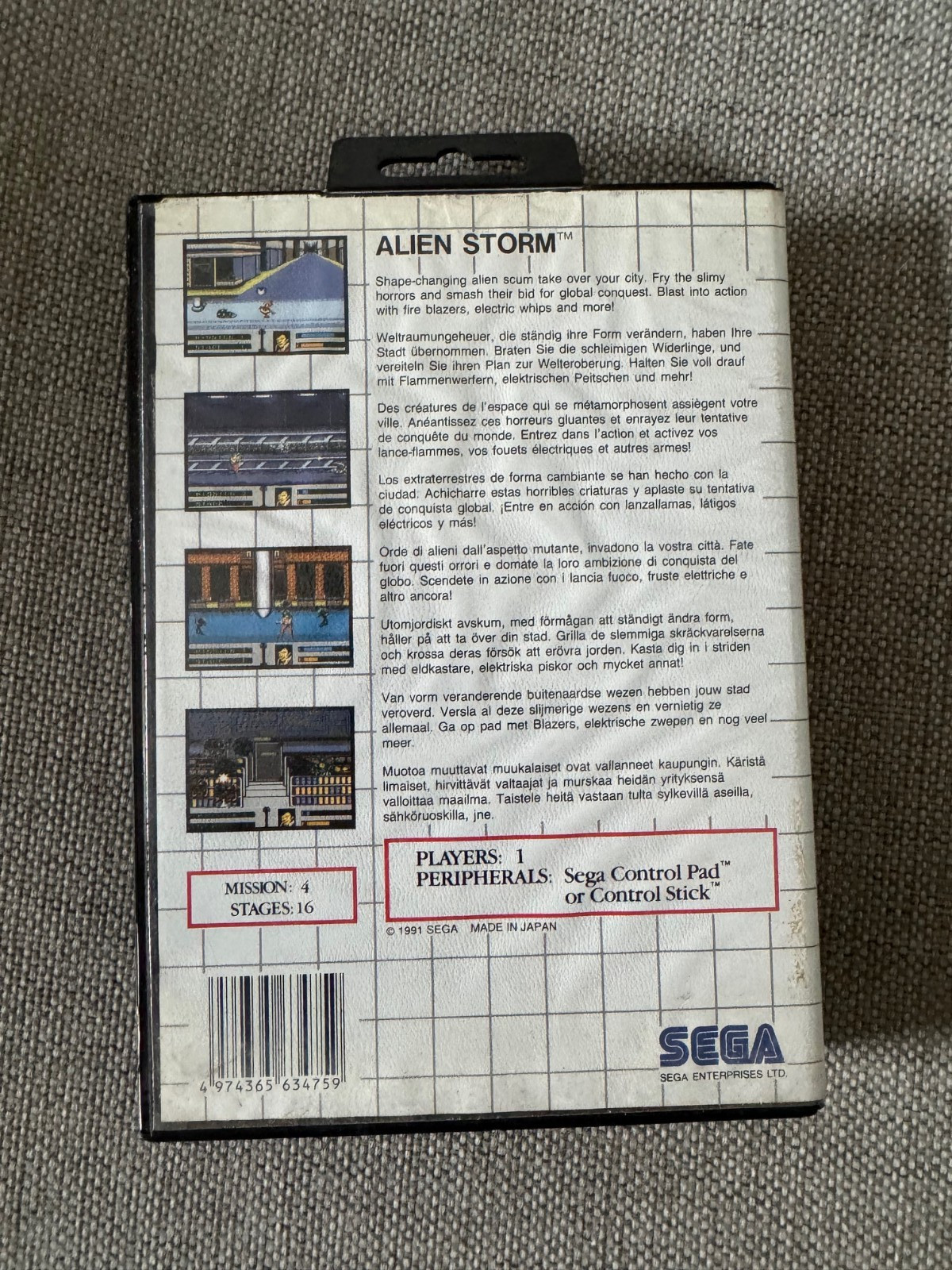 Master System ALIEN STORM Game PAL REGION FREE (Works on US Consoles)