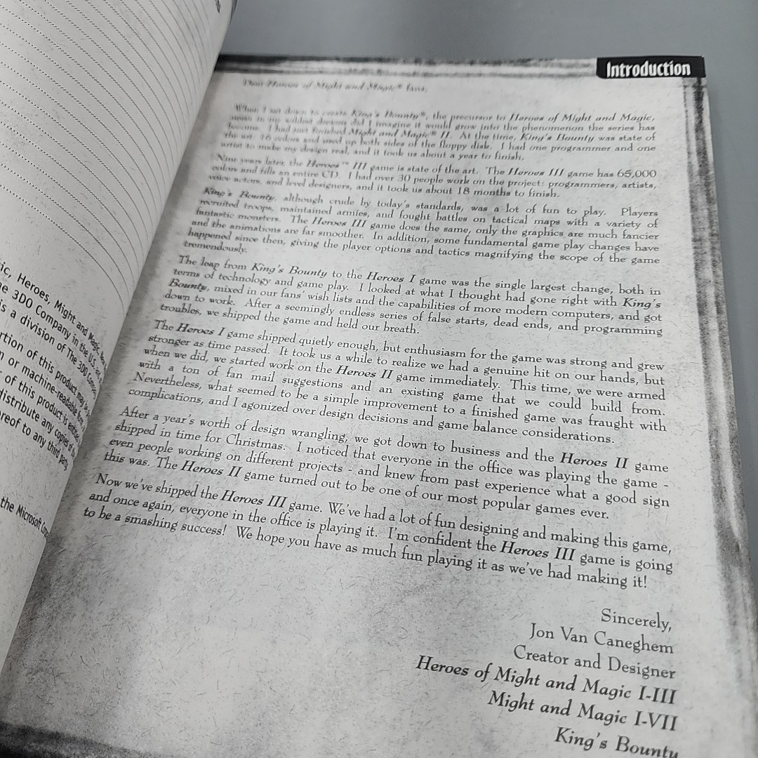 Heroes of Might & Magic III Manual & Heroes II of Might & Magic Card No Game