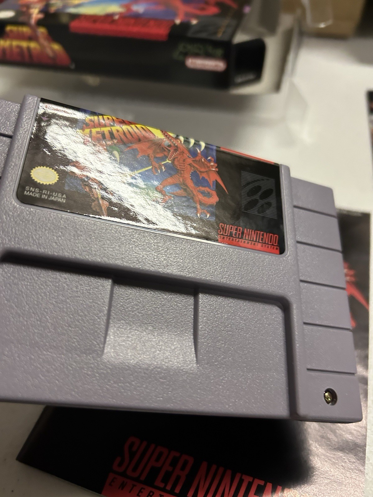 CLEAN Super Metroid SNES NINTENDO Complete In Box Authentic CIB W/Protector