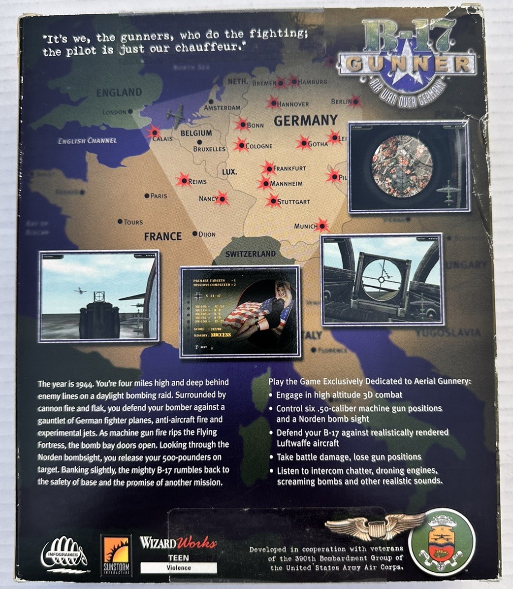 B-17 Gunner: Air War Over Germany (PC, 2001) Big Box