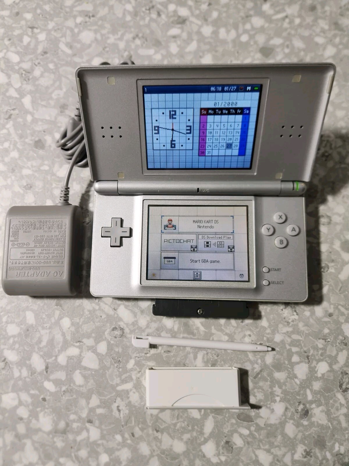 Nintendo DS Lite System Portable Gaming Console – Silver/white