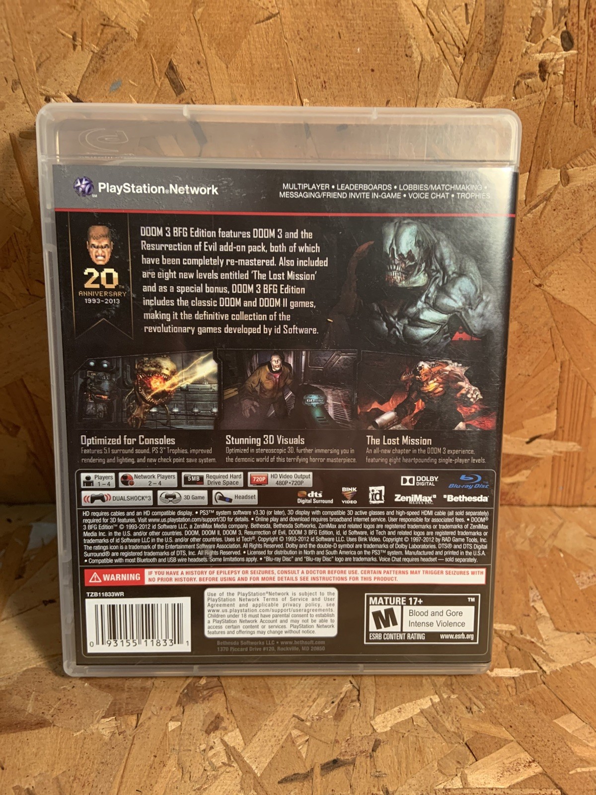Doom 3: BFG Edition PS3 C I B/WITH MANUAL/TESTED AND WORKING / SEE VIDEO