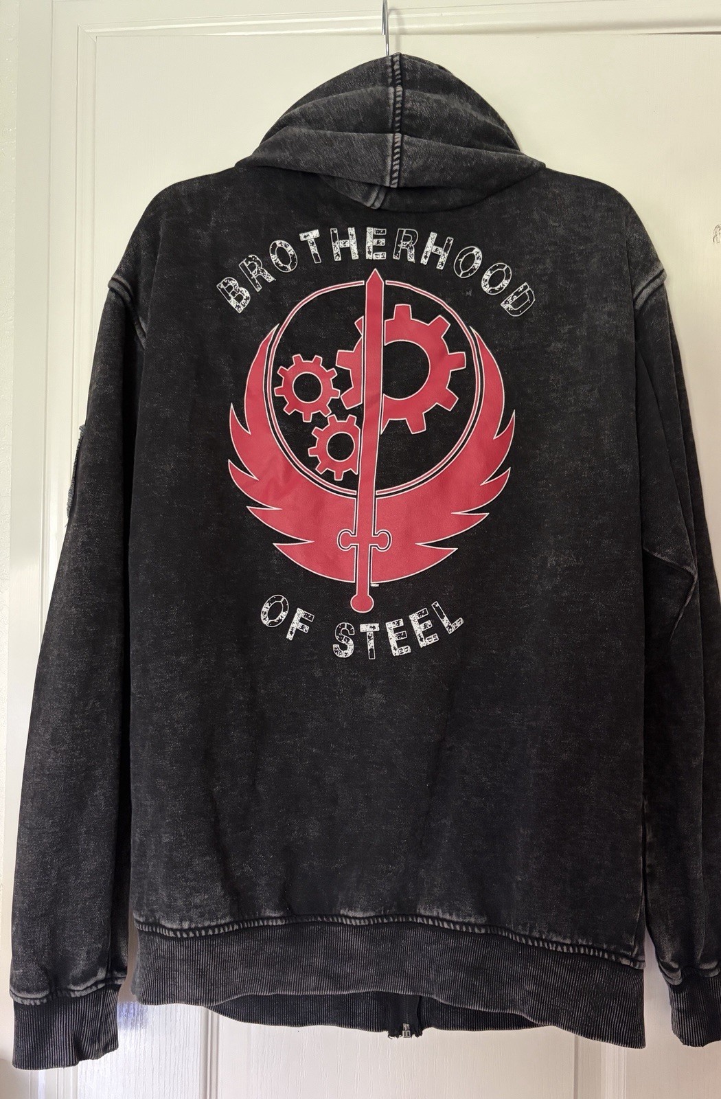 Fallout Brotherhood of Steel hoodie Jacket Bethesda 2016 gray/black medium used