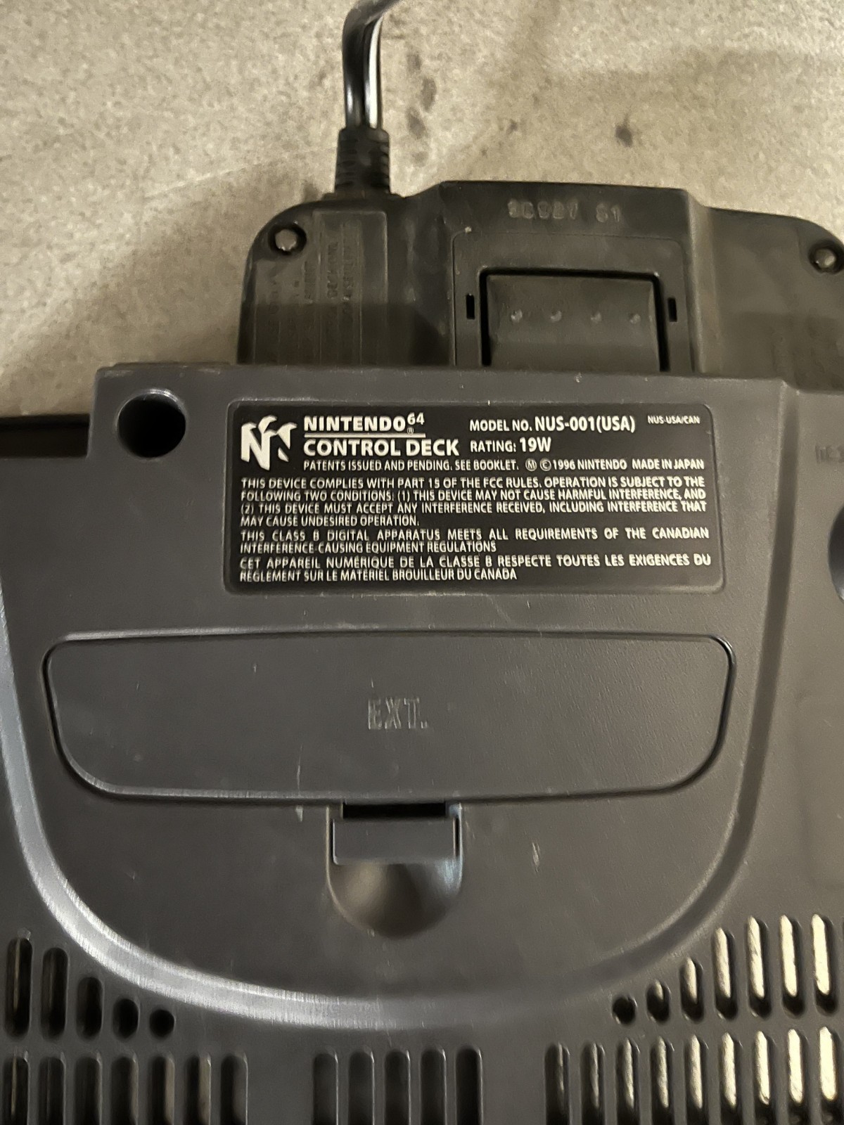 Nintendo 64 Console And power supply Only With RED Expansion Pak