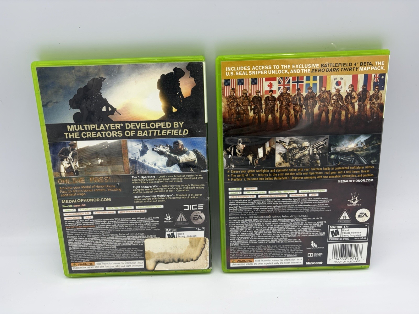 Xbox360 Lot of 2: Medal Of Honor Limited Edition & Warfighter Limited Edition