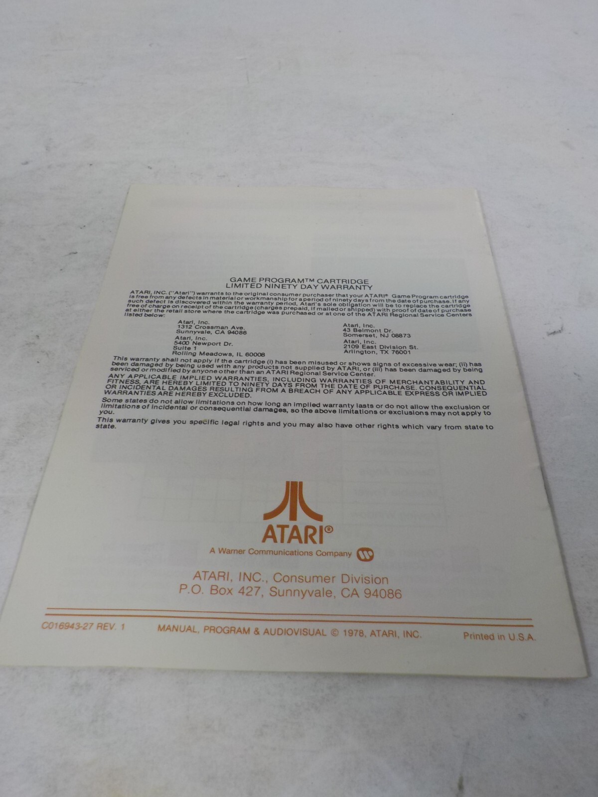N A129 Atari 2600 Game w/ Manual Lot Combat & Human Cannonball