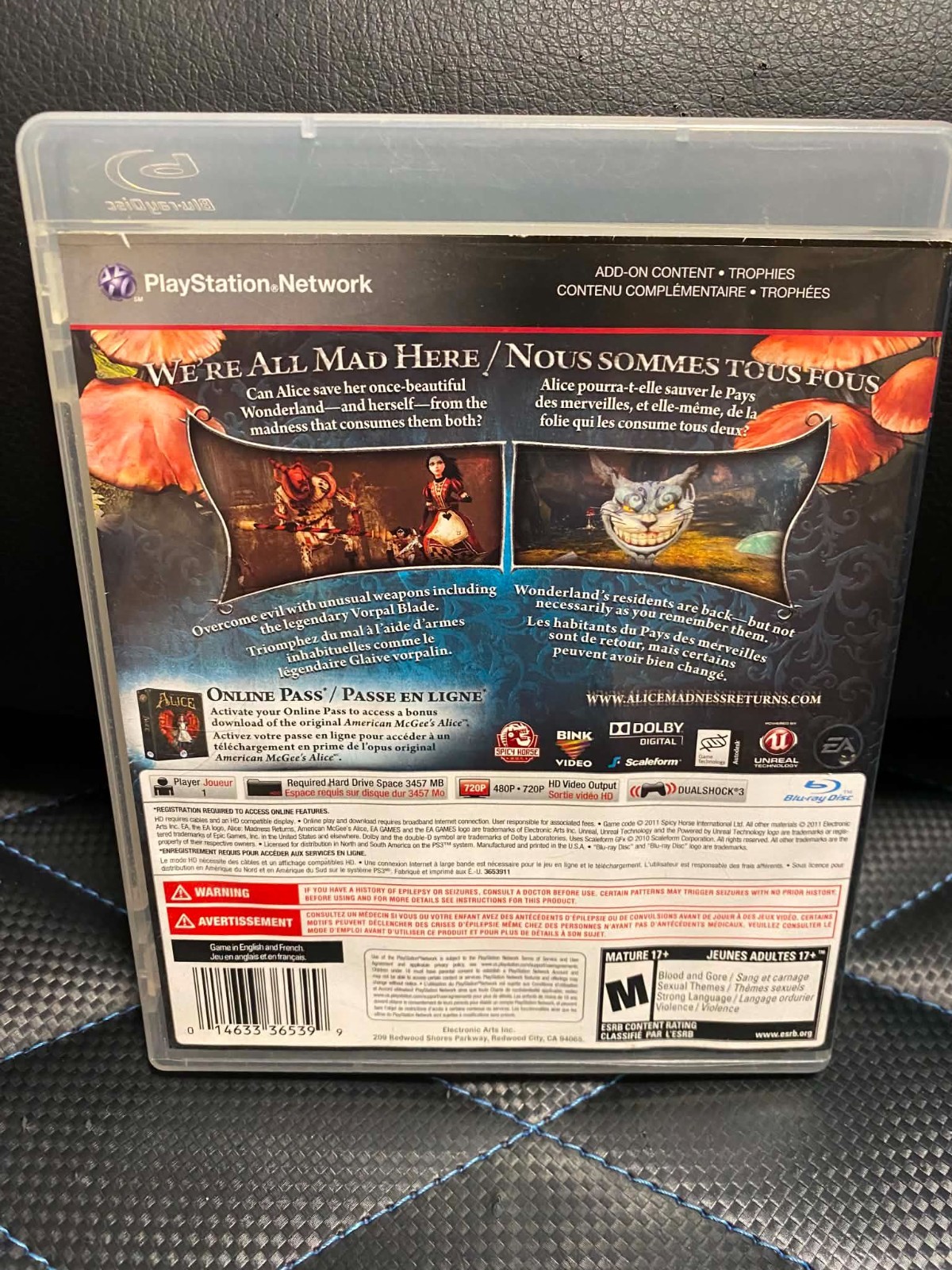 Alice: Madness Returns – Sony PlayStation 3 – Like New – Complete in Box