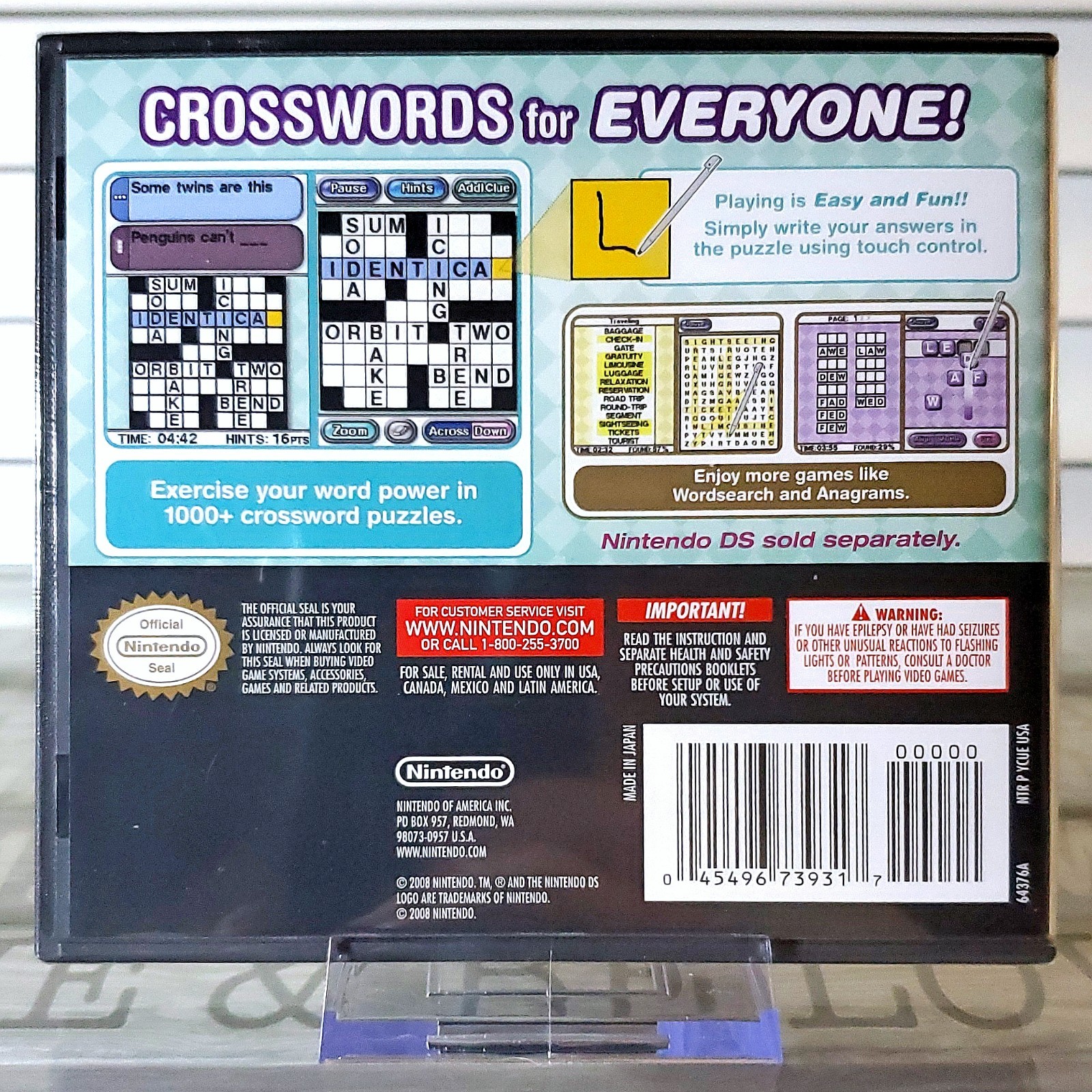 📰 Crosswords DS (Nintendo DS, 2008) 🆕 NEW ✅ SEALED! 🌿 MINTY! 🏆 1ST PRINTING!