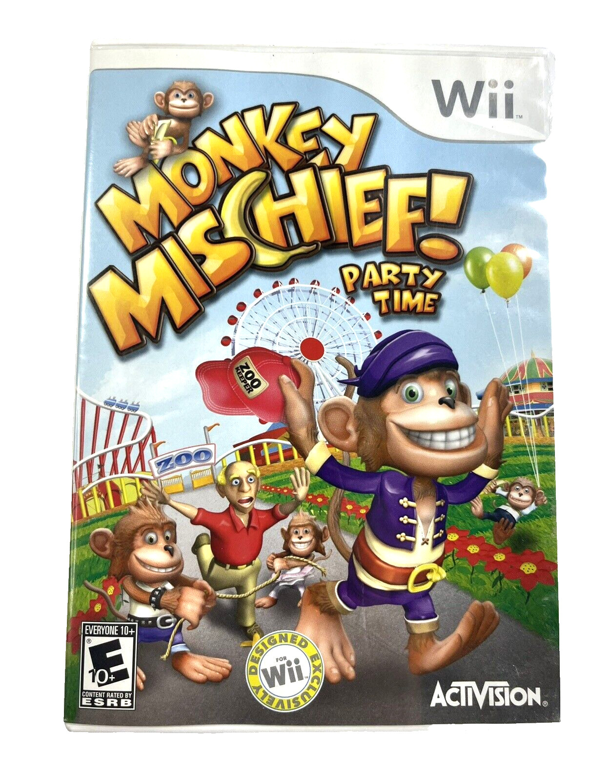 Monkey Mischief Party Time Nintendo Wii 2008 Complete with Manual Tested