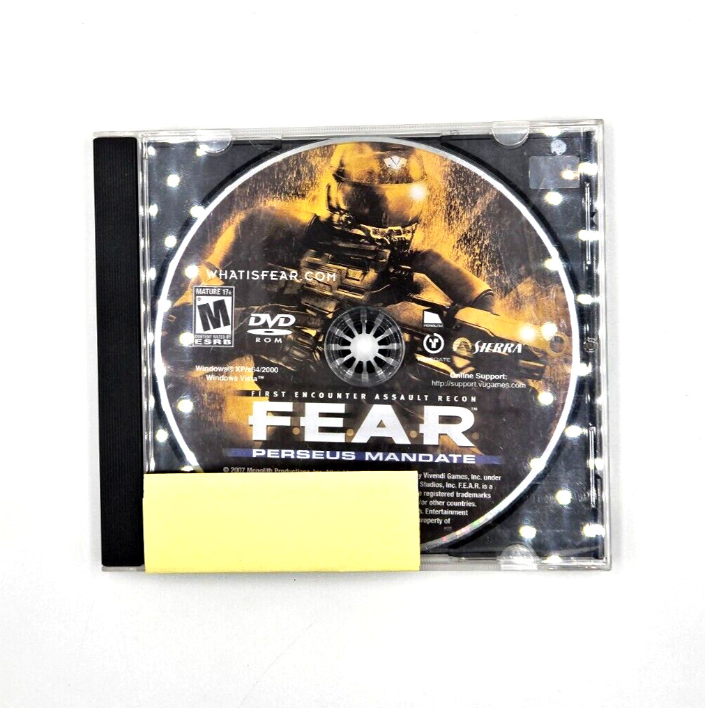 F.E.A.R. Fear Perseus Mandate (PC, 2007) Sierra *Missing User Manual* -VERY GOOD