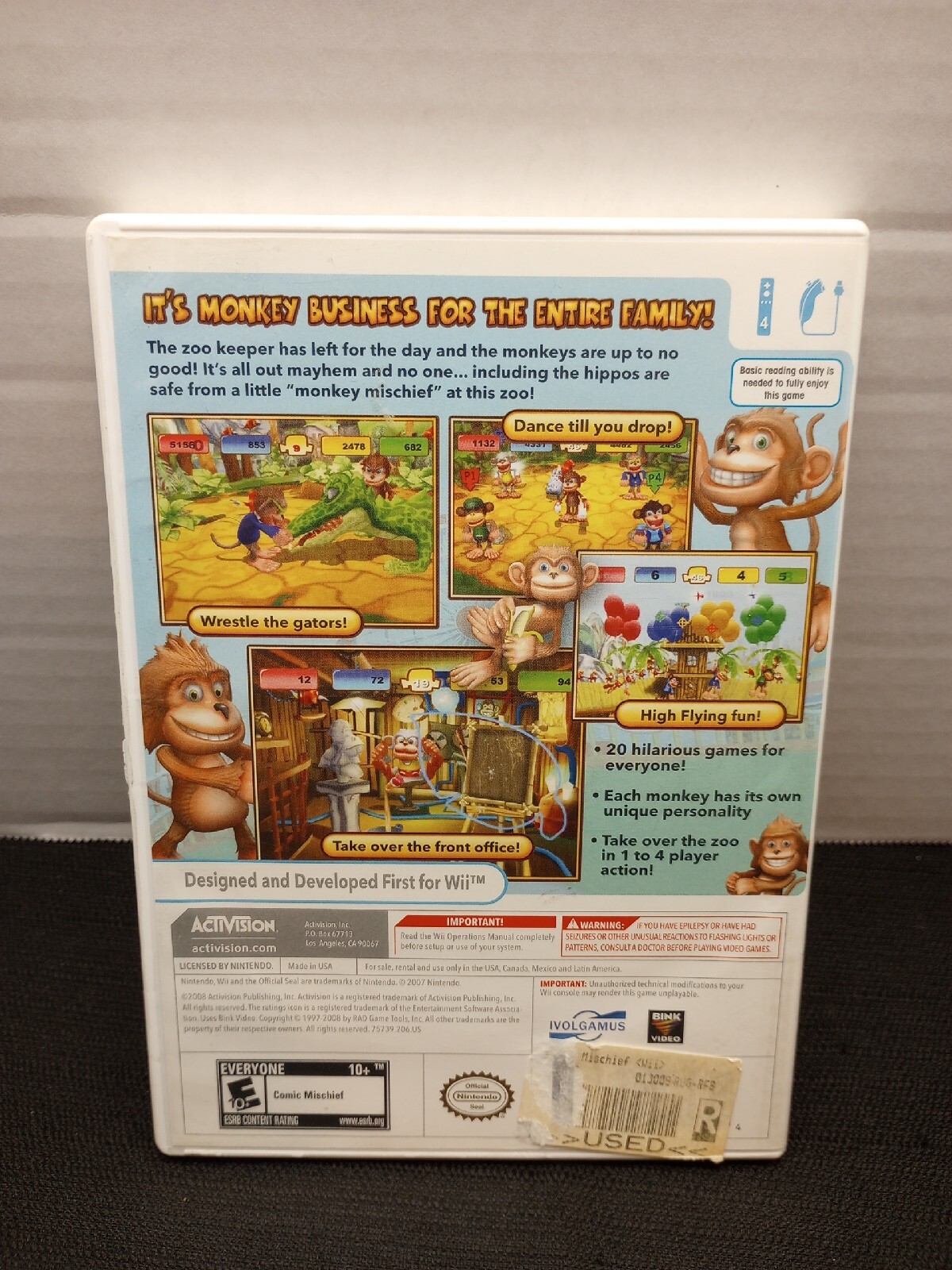 Monkey Mischief Party Time (Nintendo Wii, 2008) Complete