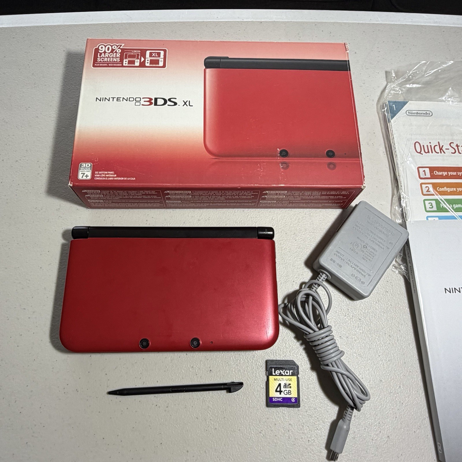 Nintendo 3DS XL Handheld Game Console Complete in Box Red/Black
