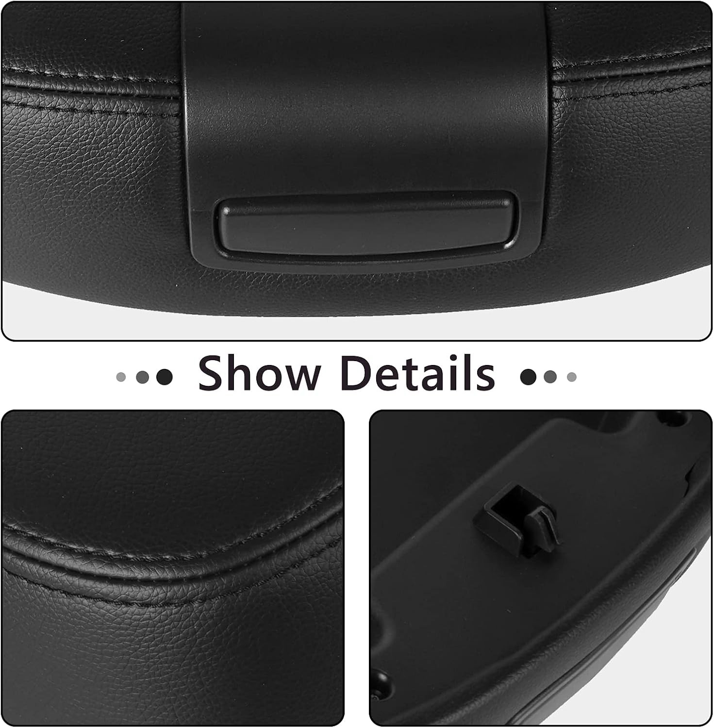 Black Center Console Lid Armrest Cover Replacement 2007-2014 Chevy, GMC, Trucks