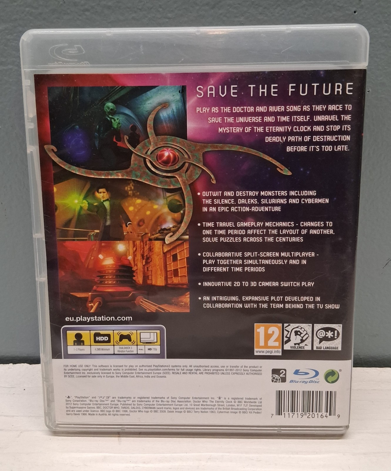2012 Sony PlayStation PS3 Doctor Who The Eternity Clock Video Game W/ Manual