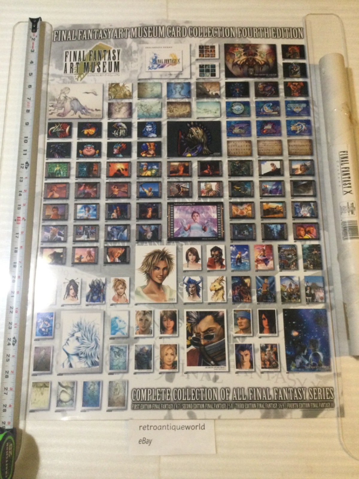 FINAL FANTASY X ART MUSEUM Promo Poster Display 10 CARD AMANO SQUARESOFT RARE