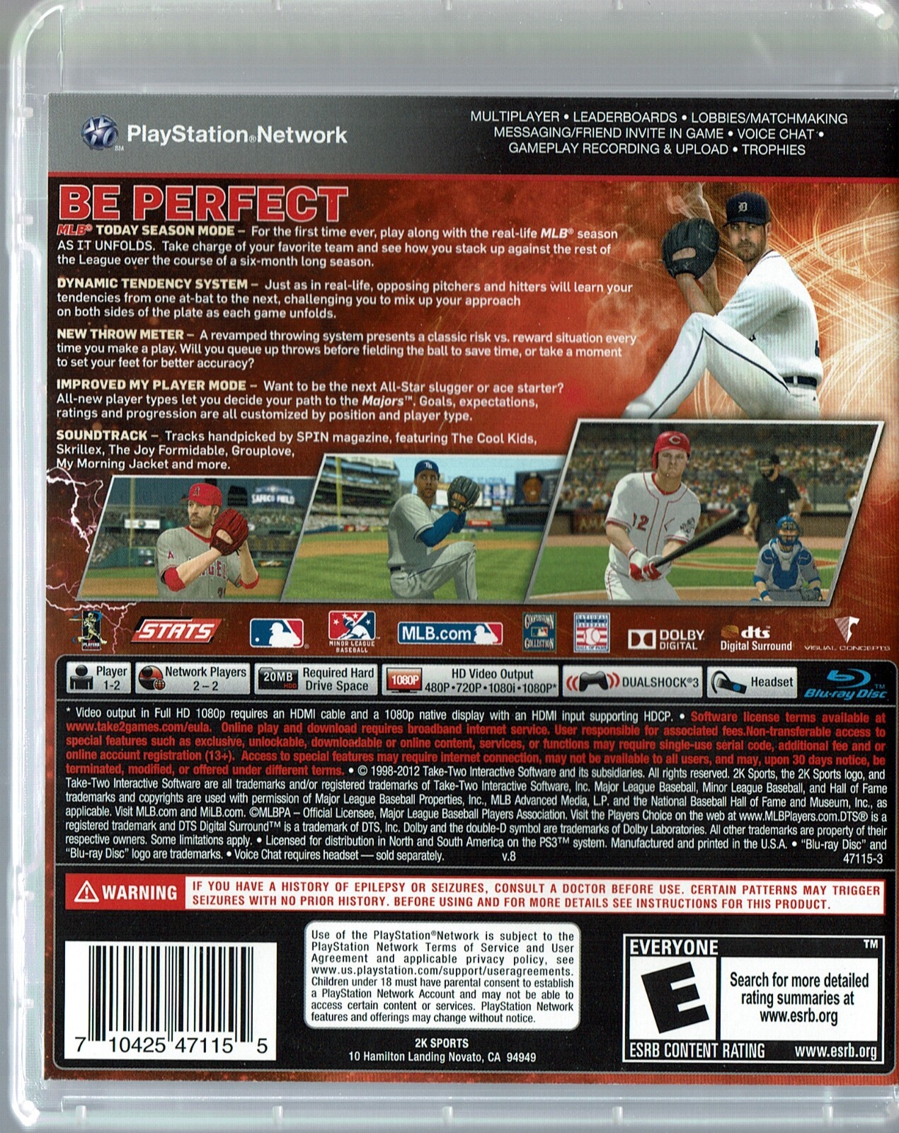 Major League Baseball 2K12 (PS3, Sony PlayStation 3) CIB/Manual
