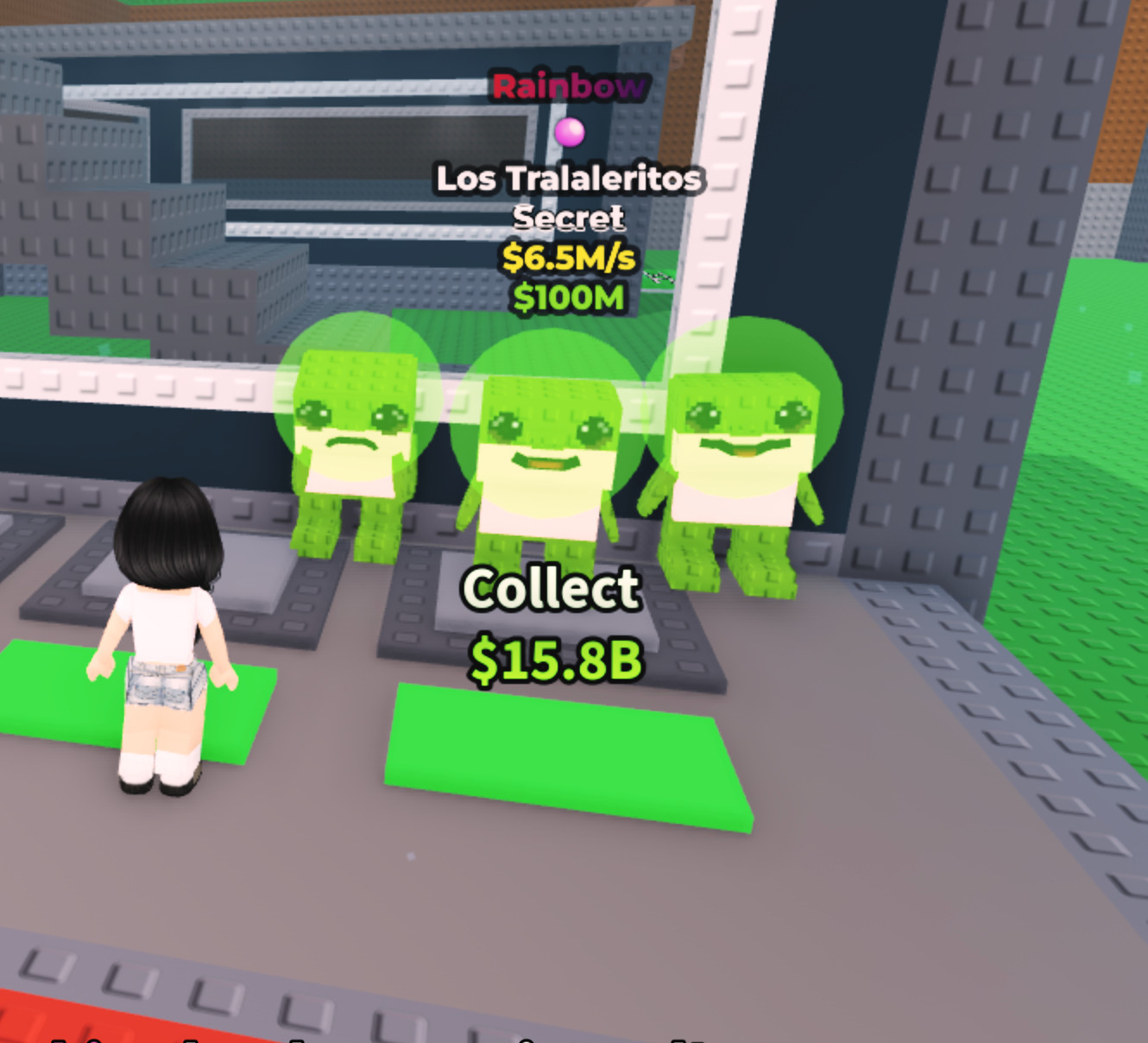 ROBLOX – Steal a Brainrot – Rainbow Los Tralaleritos w/ Bubblegum trait 6.5m/s
