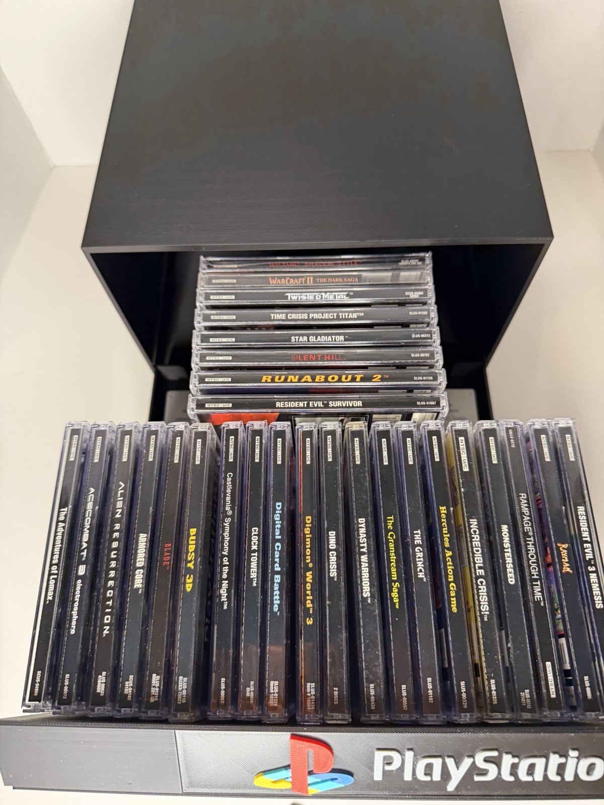 PlayStation PS1 Holds 28, Game Storage Display Shelf Memory Card Holder 3DPrint