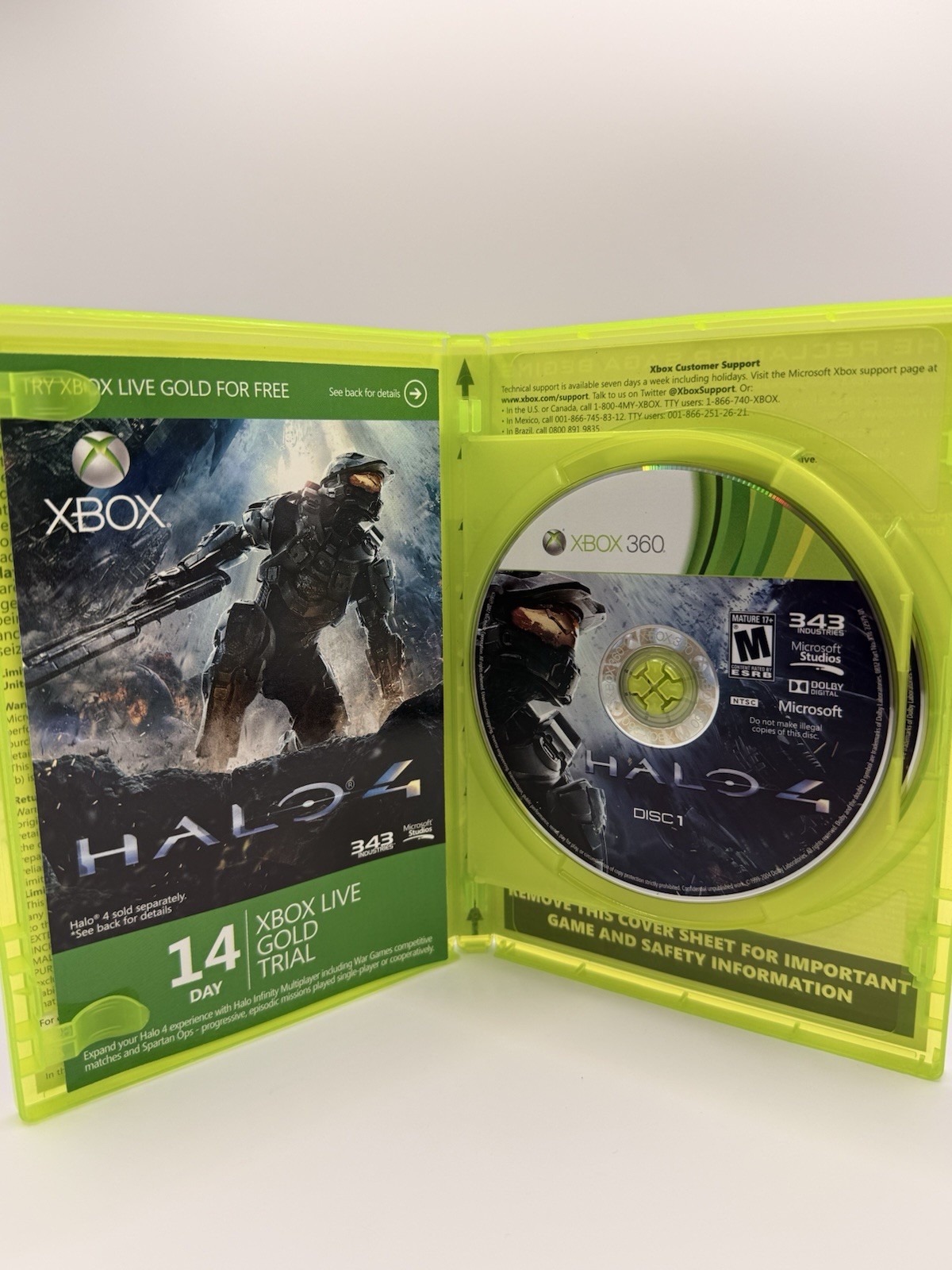 Halo 4 Xbox 360 2 Disc Set w/ Case & Insert Microsoft 343 Industries