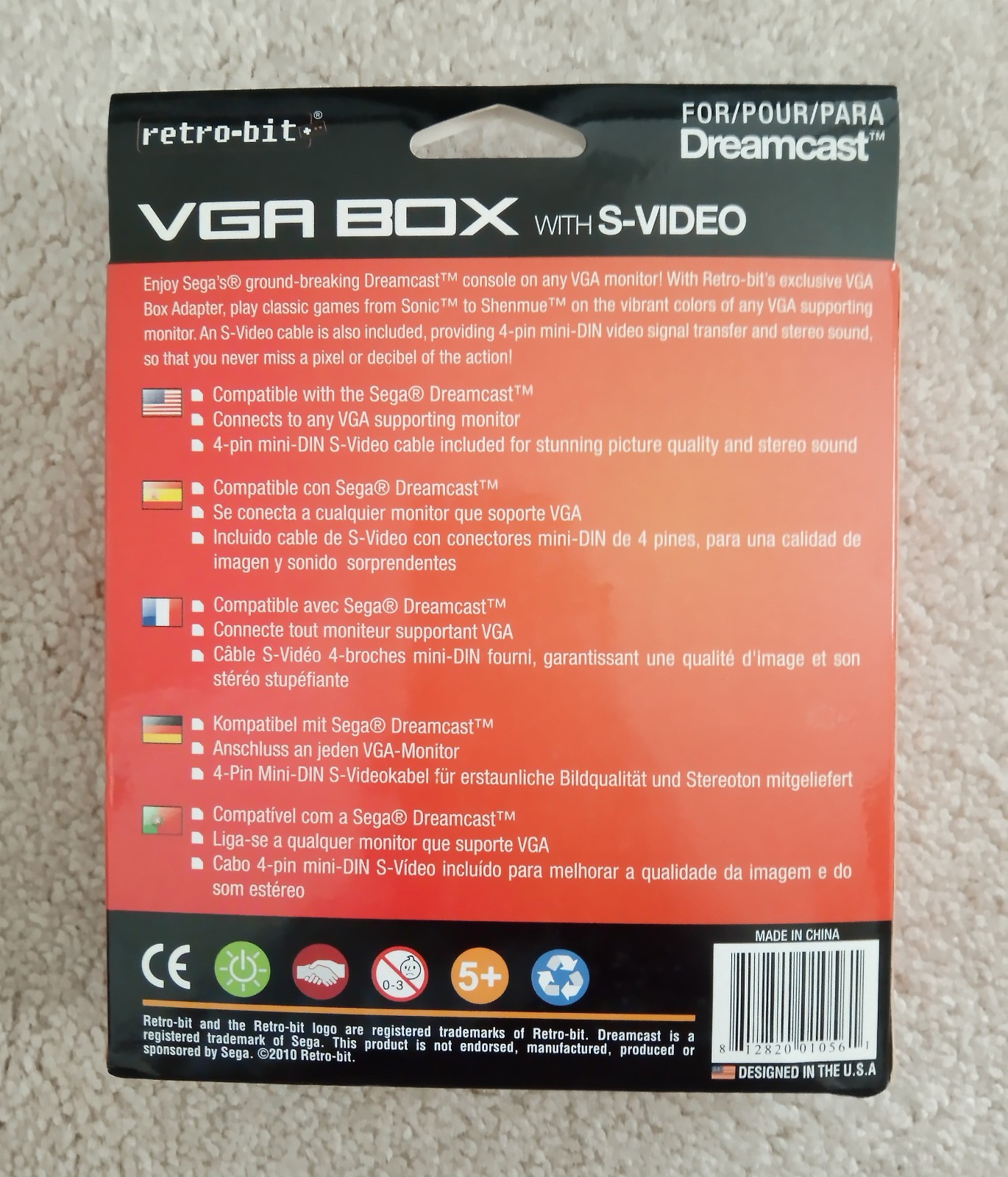 Retro-bit Dreamcast VGA Box w/S-video